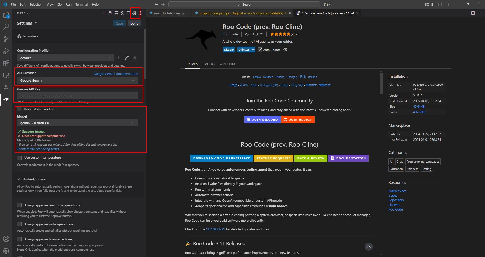 Установка Roo Code