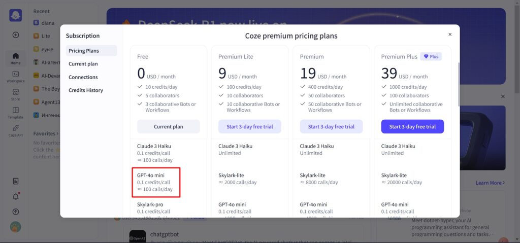 #3. Создаем AI-агента и подключаем к Telegram